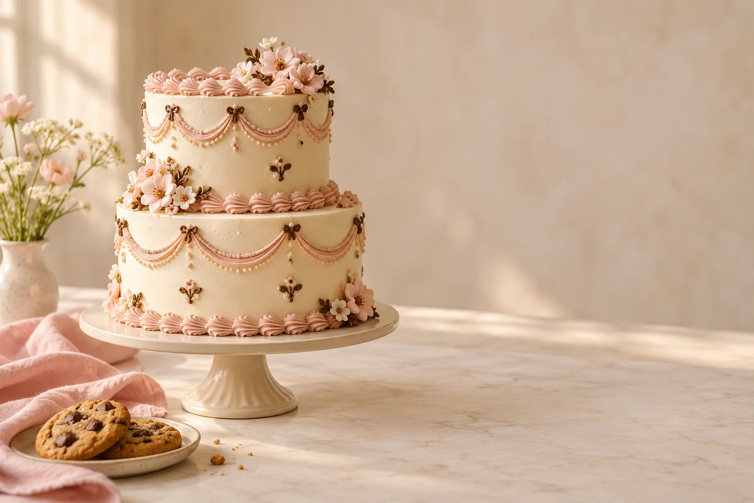 Illustrative custom celebration cake concept; final designs are made to order