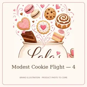 Branded illustration for Modest Cookie Flight — 4; product photograph coming soon
